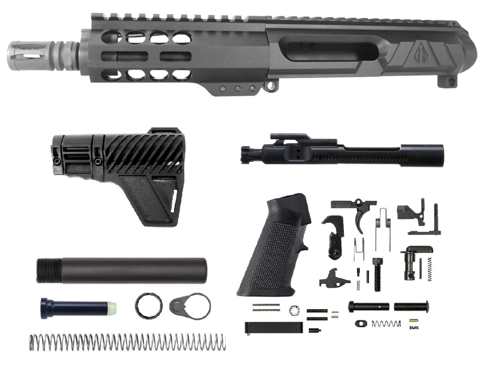 6 inch AR-15 LEFT HANDED Non Reciprocating Side Charging 300 Blackout Melonite Upper Kit | Pro2A Tactical