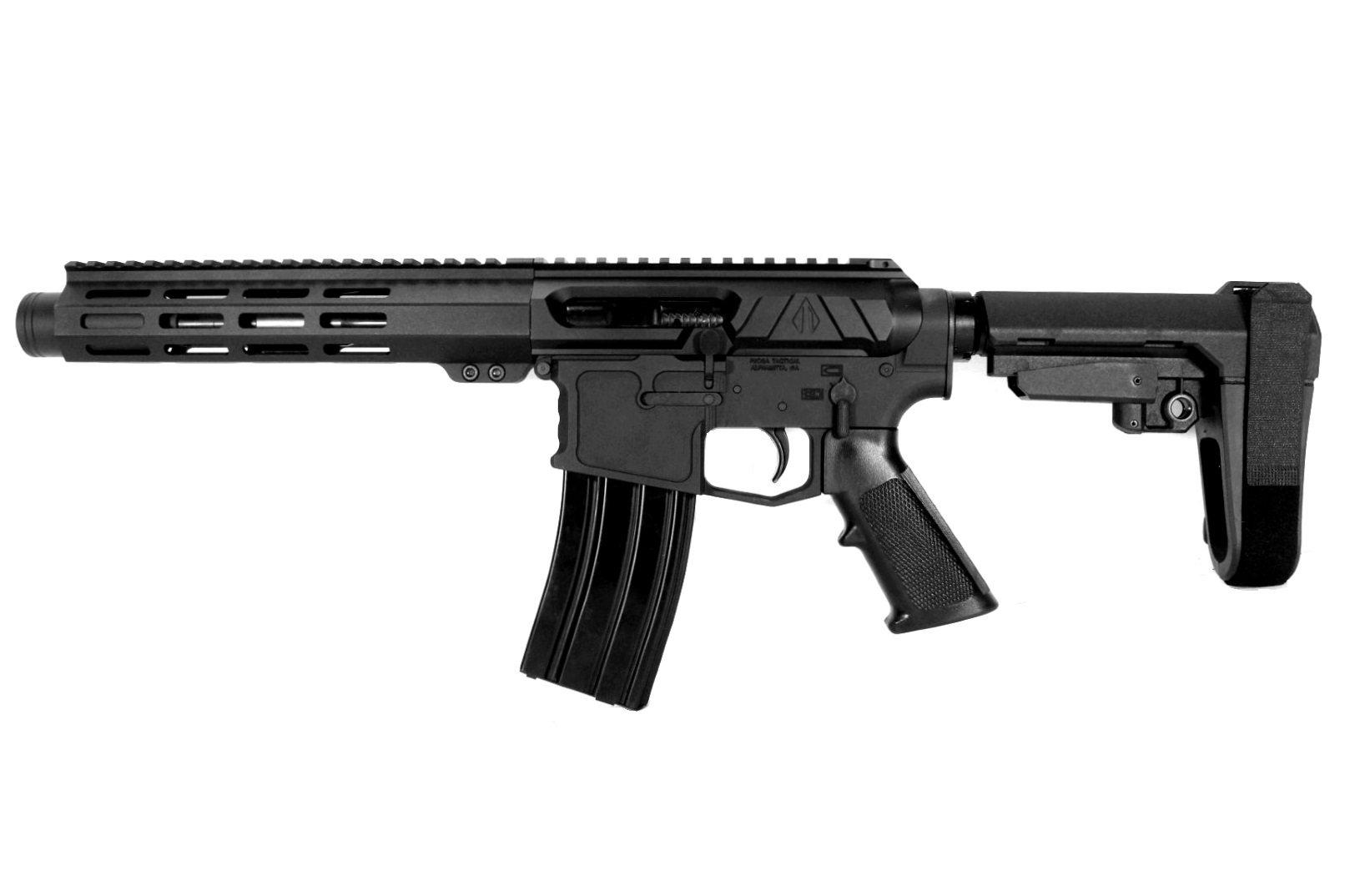 LEFT HAND 7.5 inch AR-15 300 Blackout M-LOK Side Charging Pistol By Pro2A Tactical
