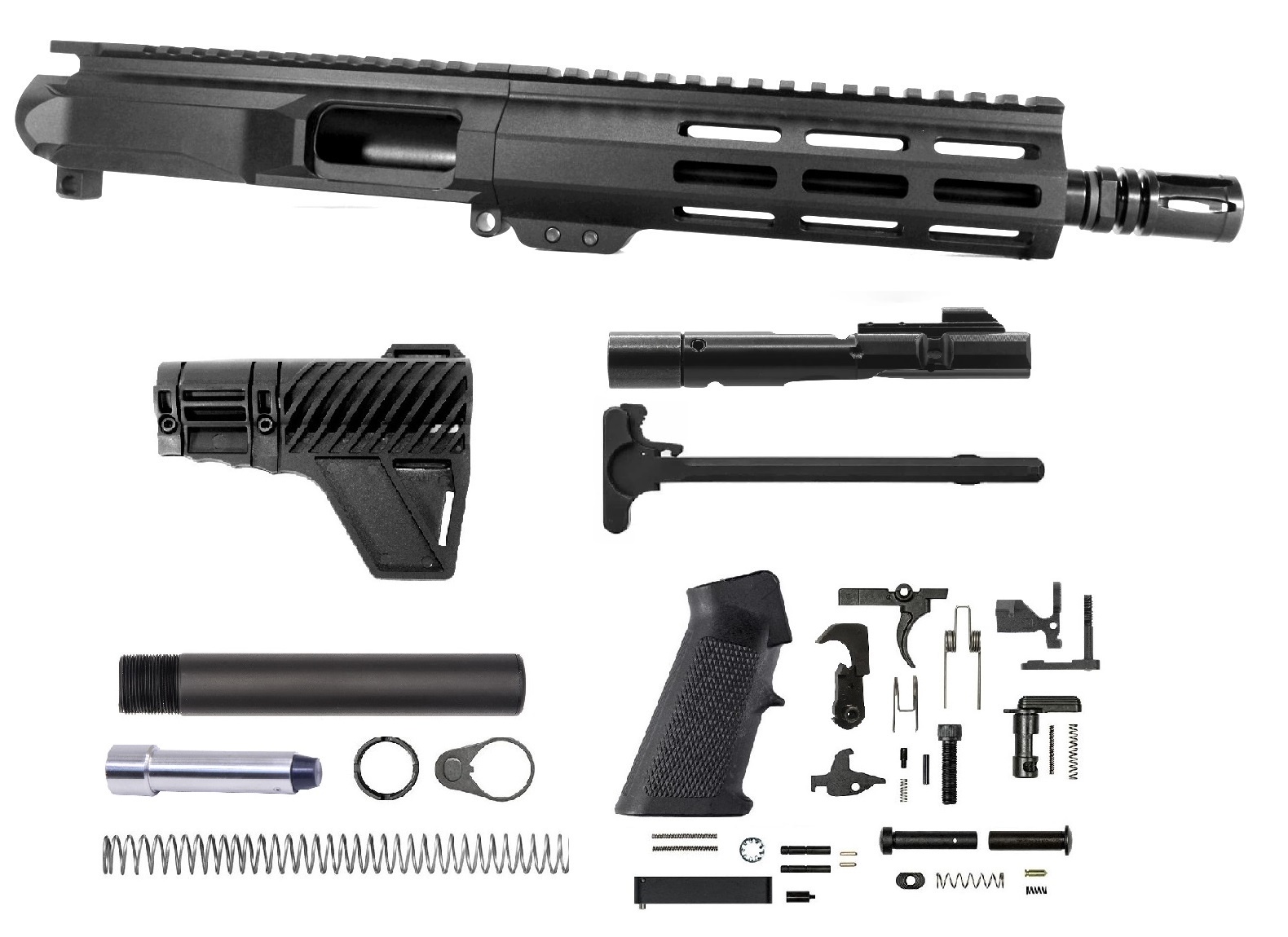 8 inch AR-15 9mm Pistol Caliber Melonite Upper Complete Kit