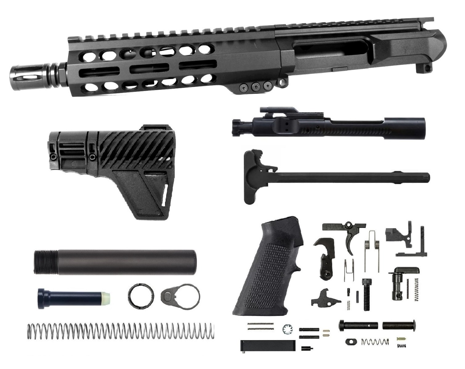 7.5 inch LEFT HANDED AR-15 300 Blackout Pistol Melonite Upper Kit | Fast Shipping | Lifetime Warranty