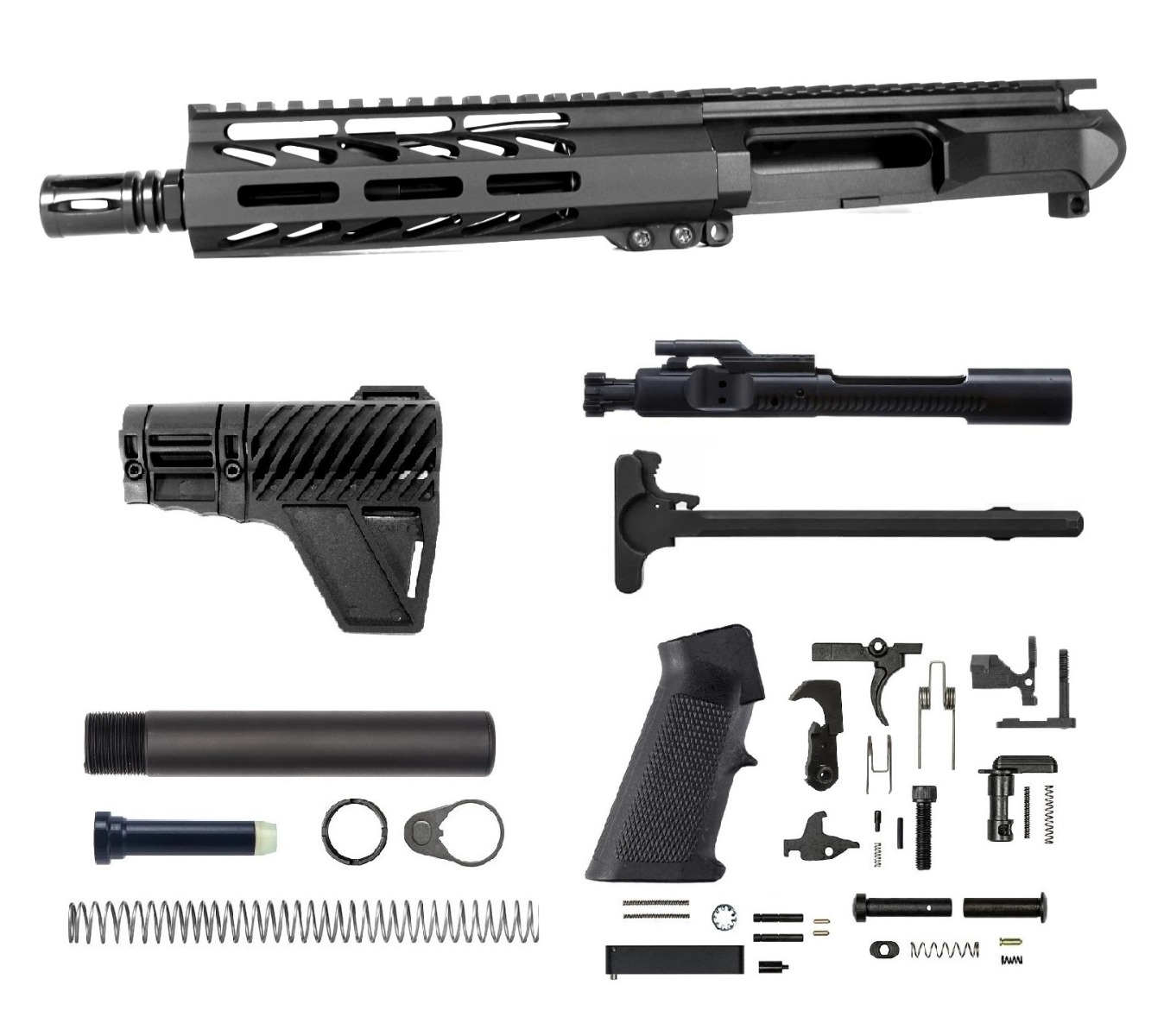 7.5 inch LEFT HANDED AR-15 5.56 NATO Melonite Upper Complete Kit | Fast Shipping | Lifetime Warranty