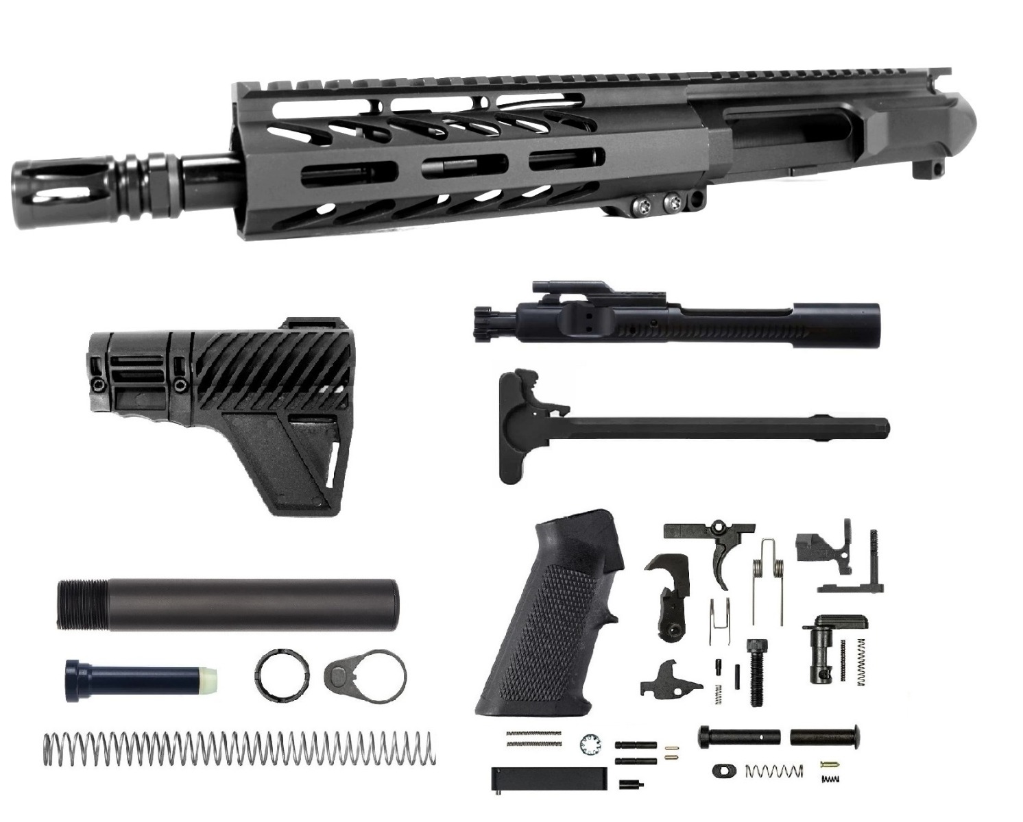 8 inch LEFT HANDED AR-15 5.56 NATO Upper Complete Kit | Pro2A Tactical