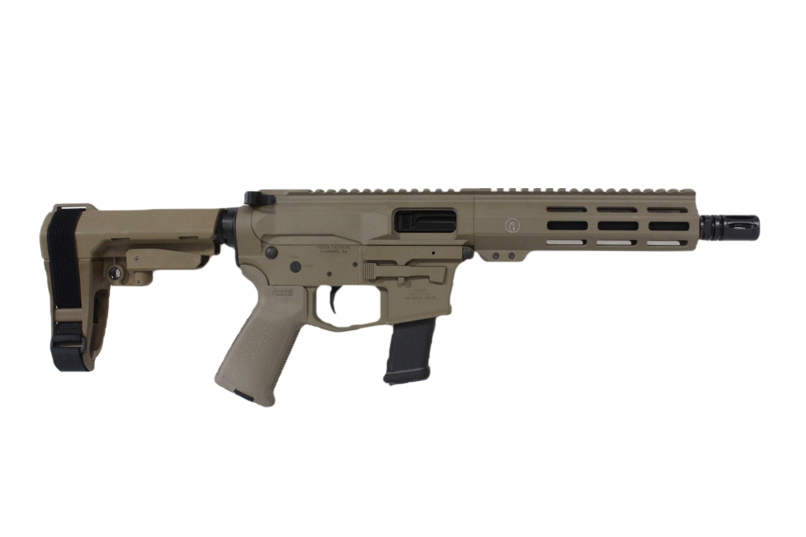 P2A HERO 8.5" 10mm 1/16 Pistol Caliber Melonite M-LOK Pistol - FDE