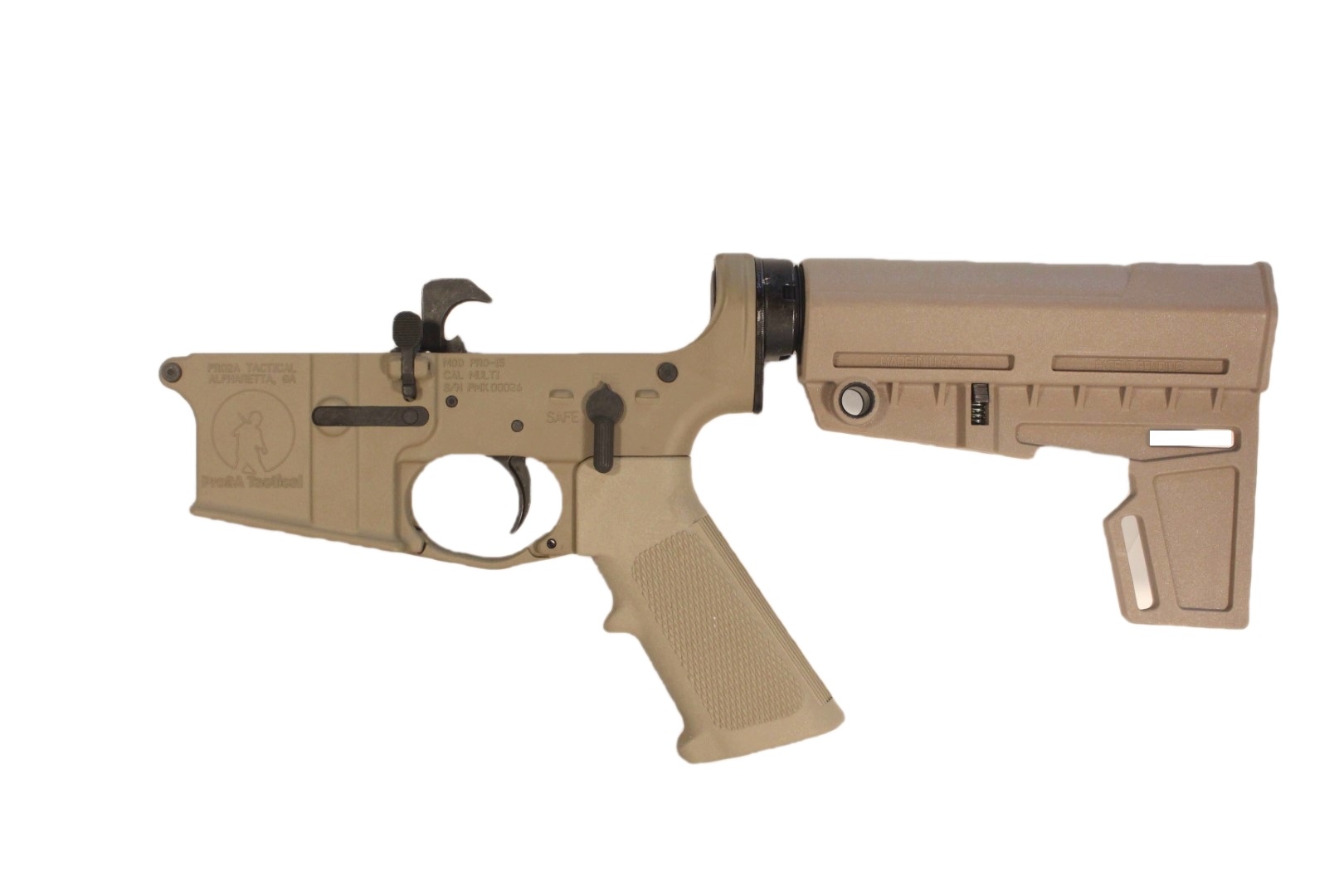 Complete Pistol AR-15 Milspec Lower Receiver FDE by Pro2A Tactical