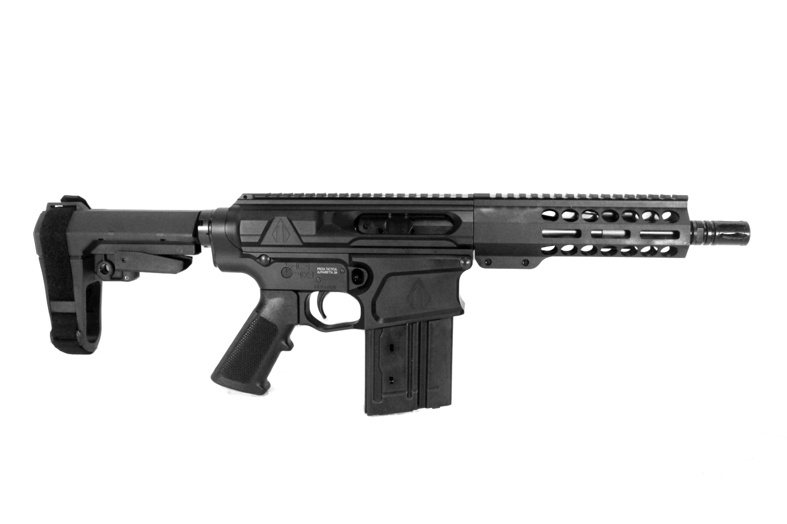 7.75 inch 8.6 Blackout NR Side Charging AR10 Pistol 