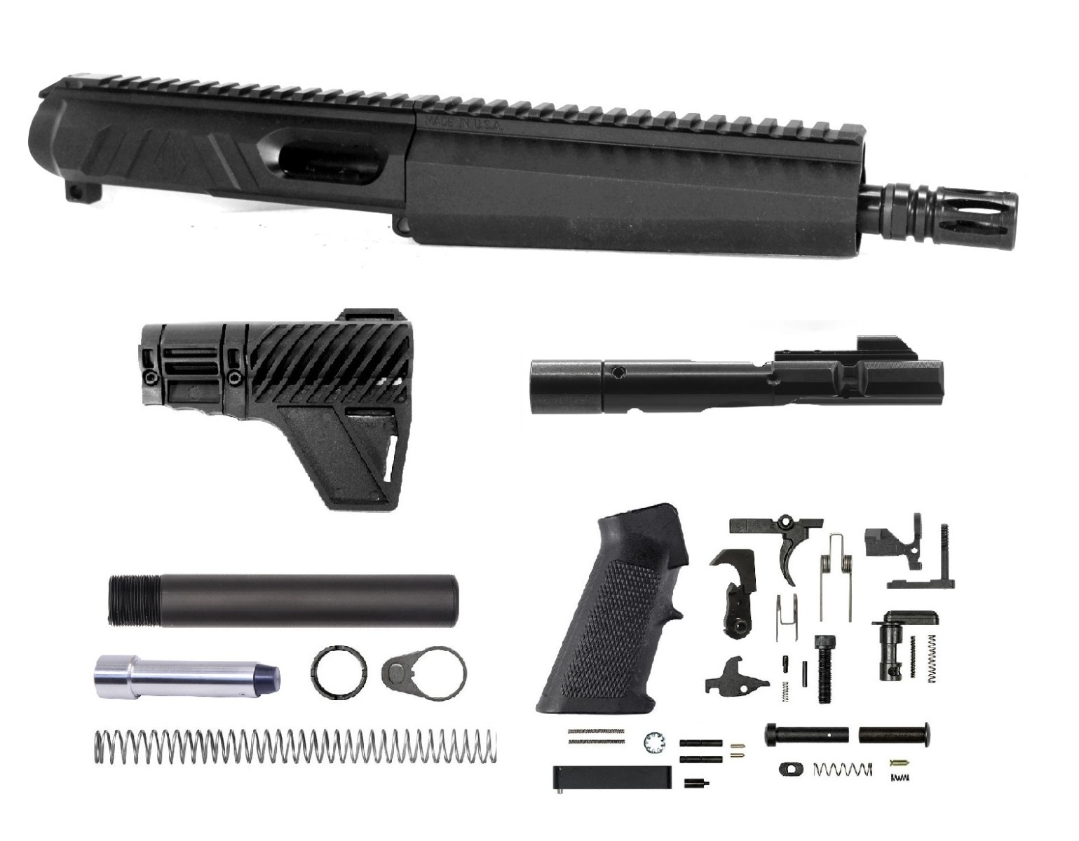 8 inch MP5 STYLE  Side Charging 9mm Upper Kit | US Made | Lifetime Warranty