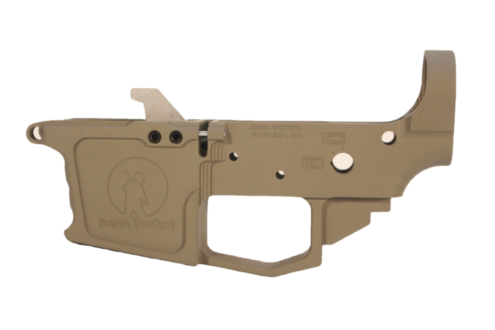 45ACP/10mm AR-45 Stripped Billet Lower Receiver - Magpul FDE Color By Pro2A Tactical