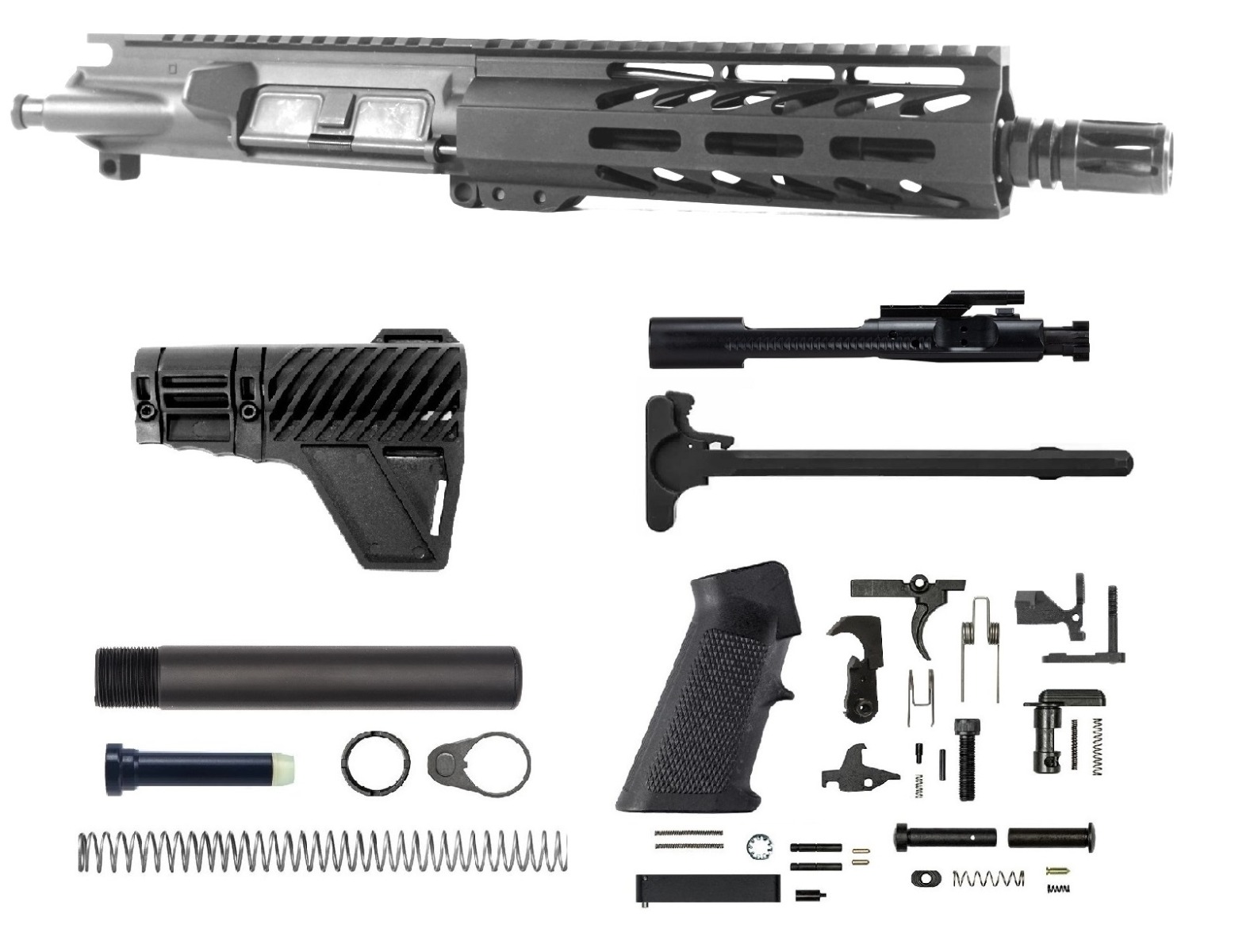 7.5 inch AR-15 AR AR15 300 BLACKOUT Pistol M-LOK Nitride Upper kit | Pro2A Tactical