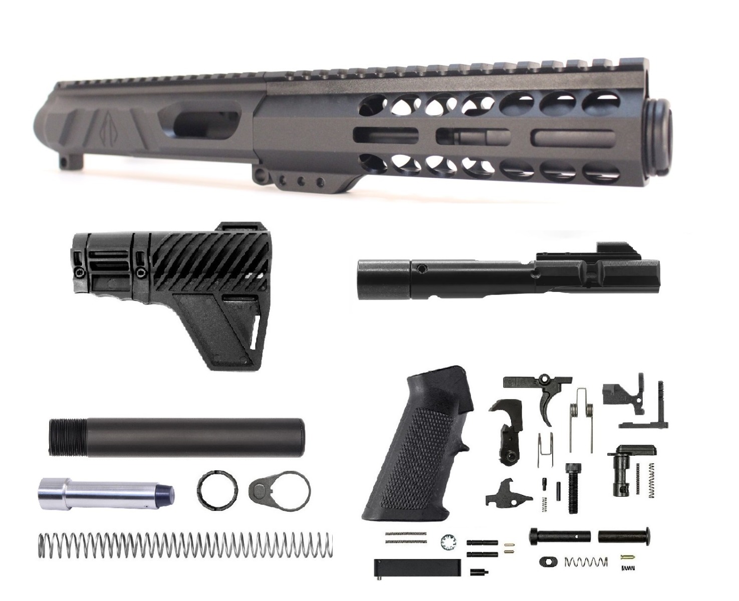5 inch AR-15 Non Reciprocating Side Charging 45 ACP Pistol Caliber Melonite Upper w/CAN Complete Kit | Pro2A Tactical