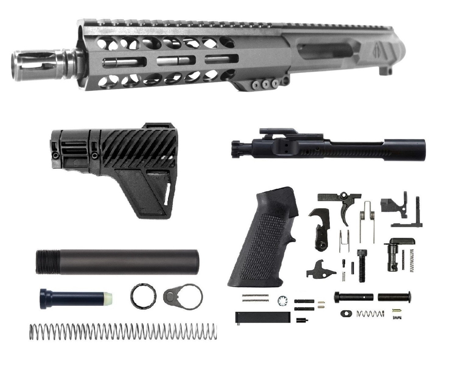 7.5 inch AR-15 LEFT HANDED Non Reciprocating Side Charging 5.56 NATO Melonite Upper Kit | Fast Shipping
