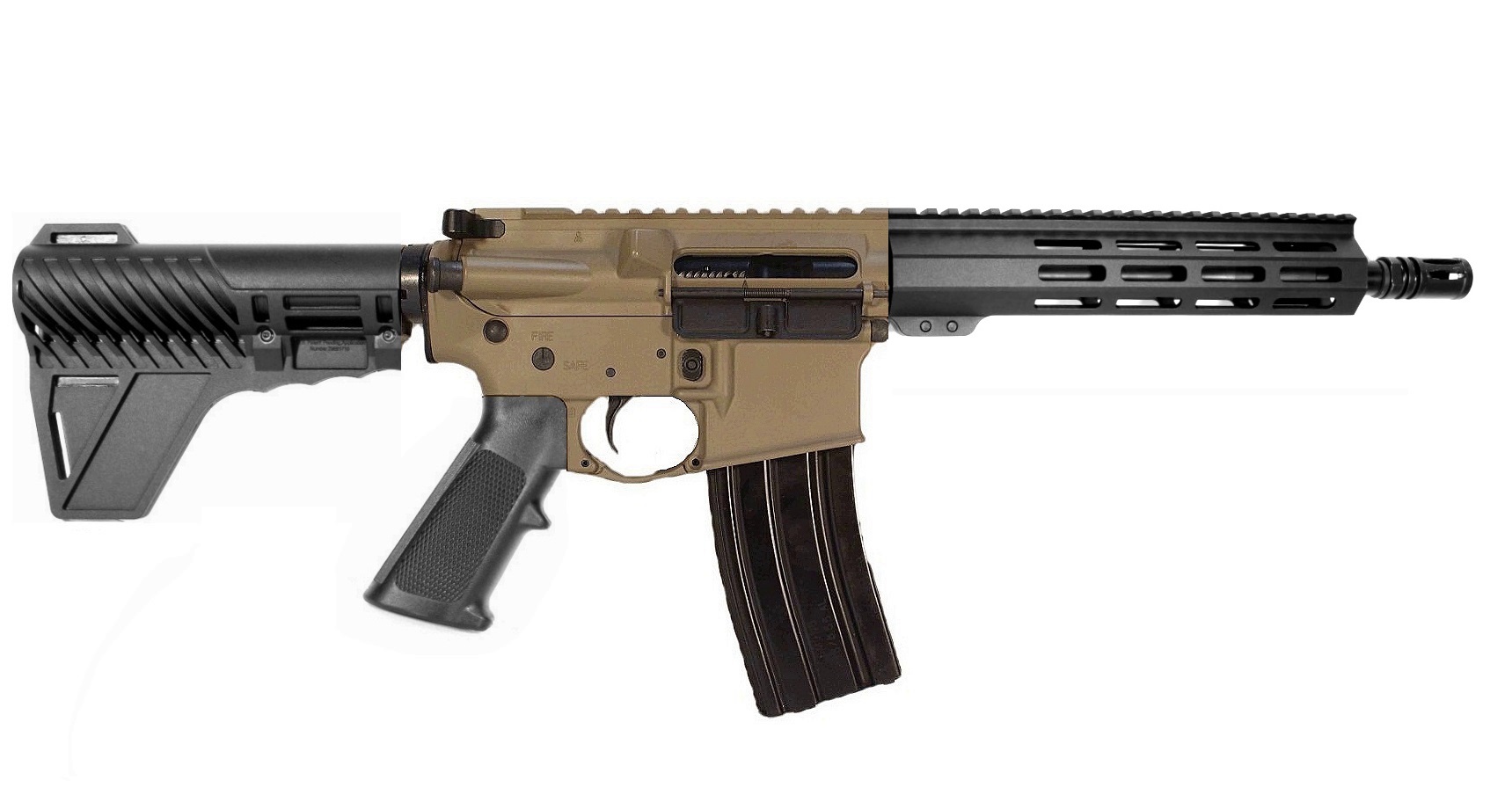 10.5 inch 450 Bushmaster AR-15 Pistol FDE/BLK