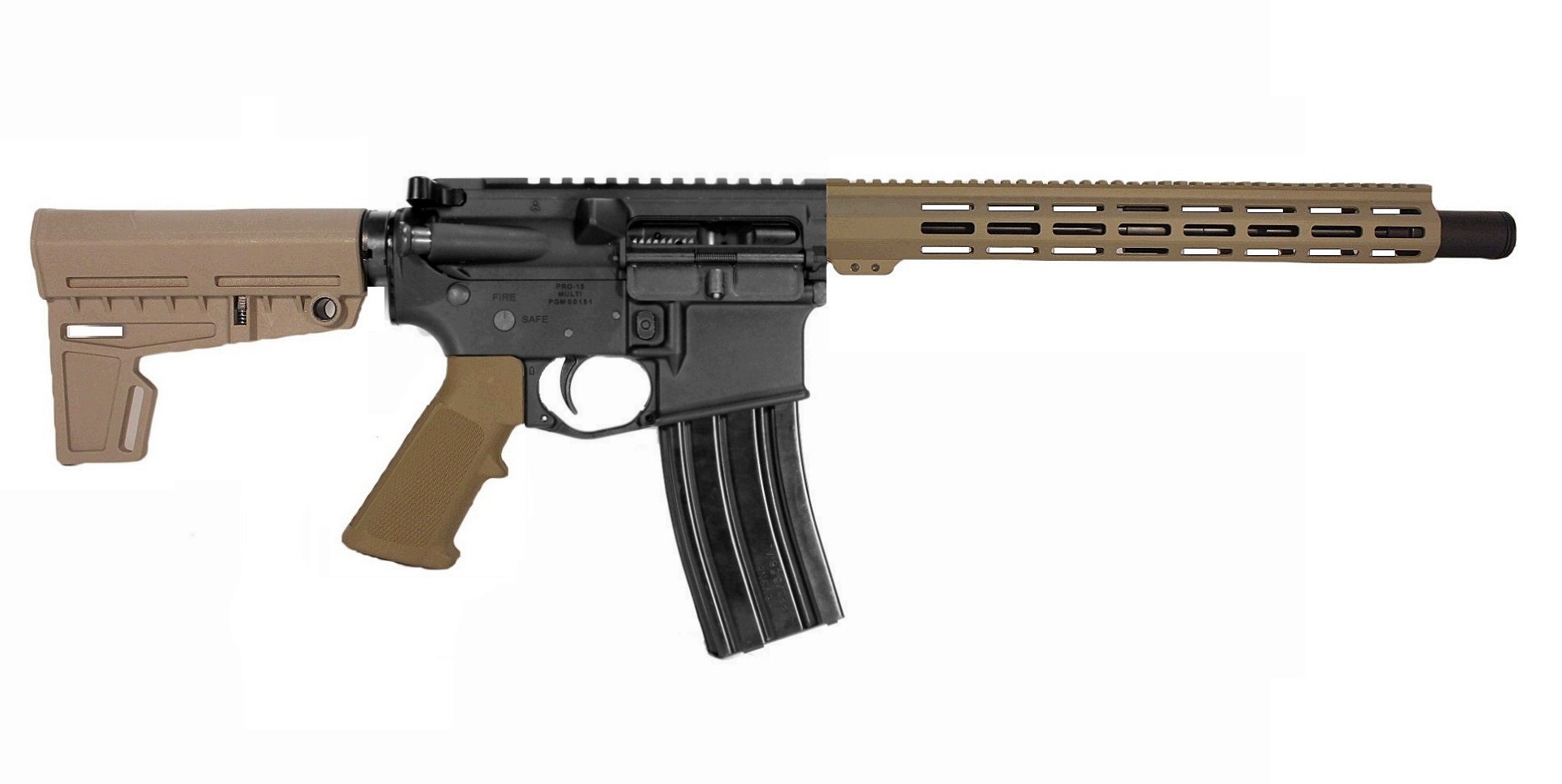 14.5 inch 5.56 NATO AR Pistol 2 Tone BLK/FDE