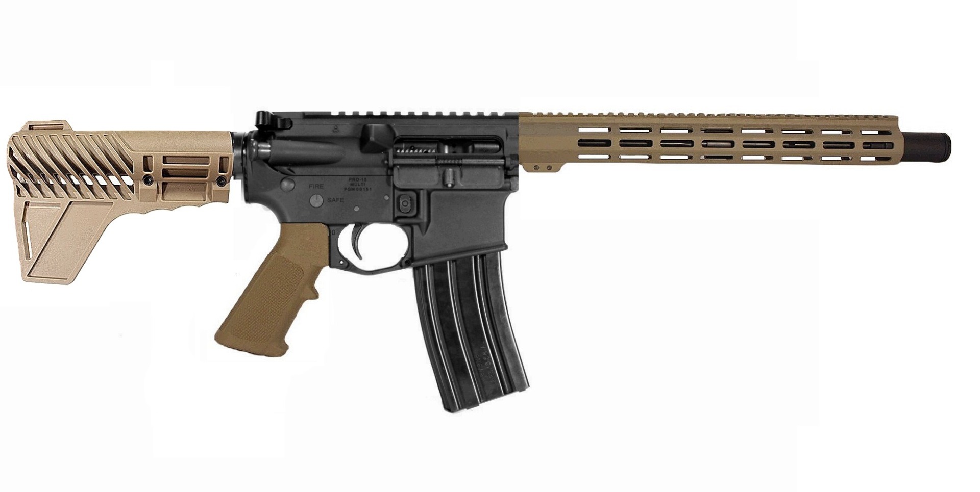 14.5 inch 5.56 NATO AR Pistol 2 Tone BLK/FDE
