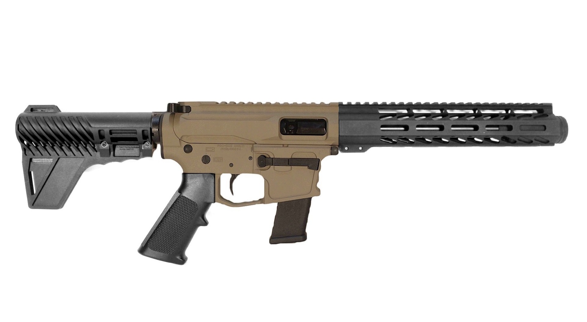 8 inch 9mm AR Pistol 2 Tone FDE/BLK