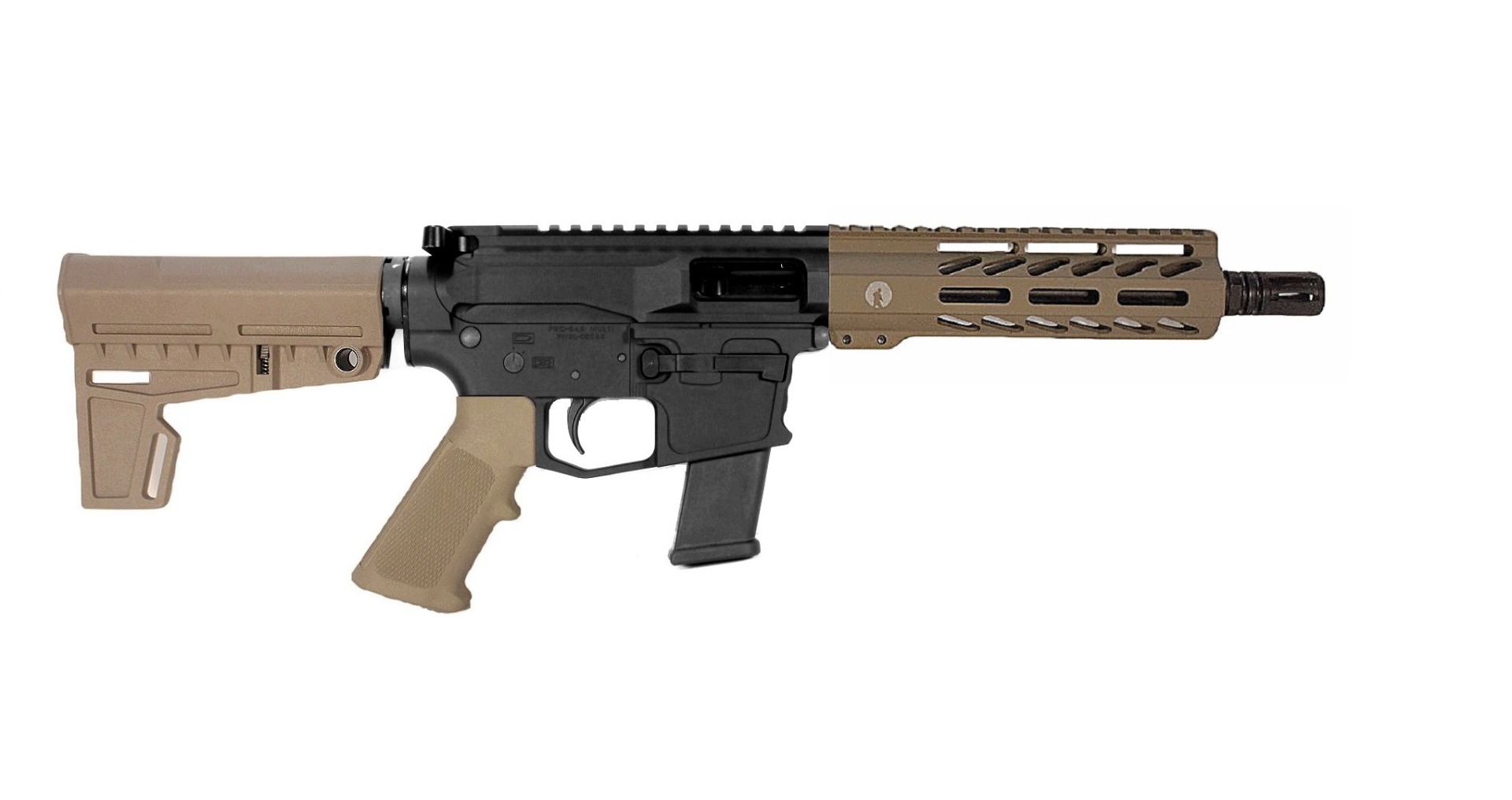 8.5 inch 40 S&W AR Pistol in BLK/FDE