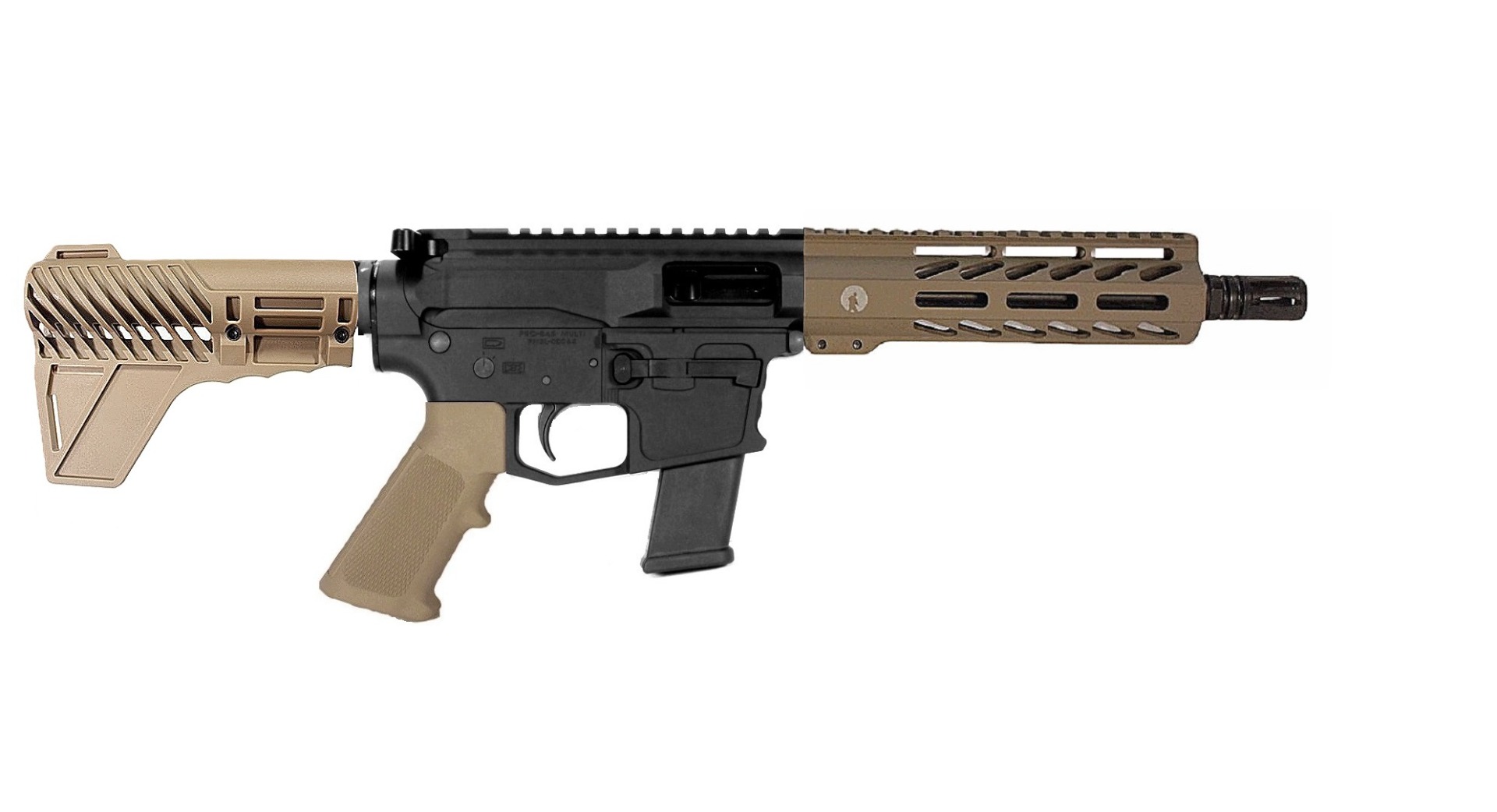 8.5 inch 40 S&W AR Pistol in BLK/FDE