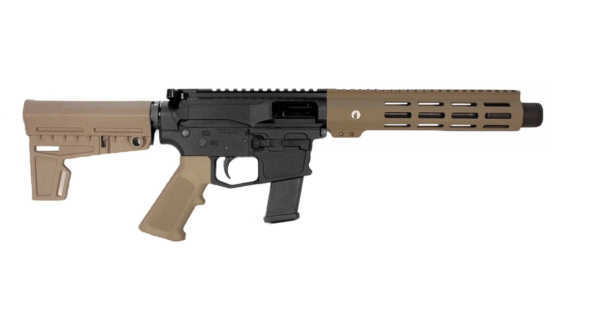 8 inch 9mm AR-15 Pistol in BLK/FDE Color 