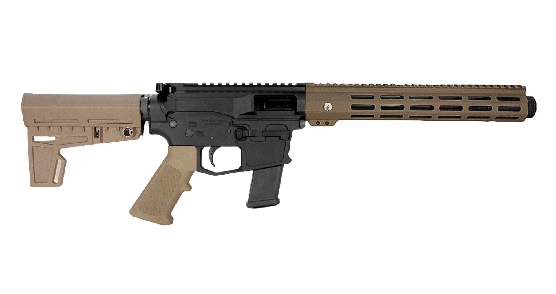 10.5 inch 10mm AR15 Pistol in BLK/FDE