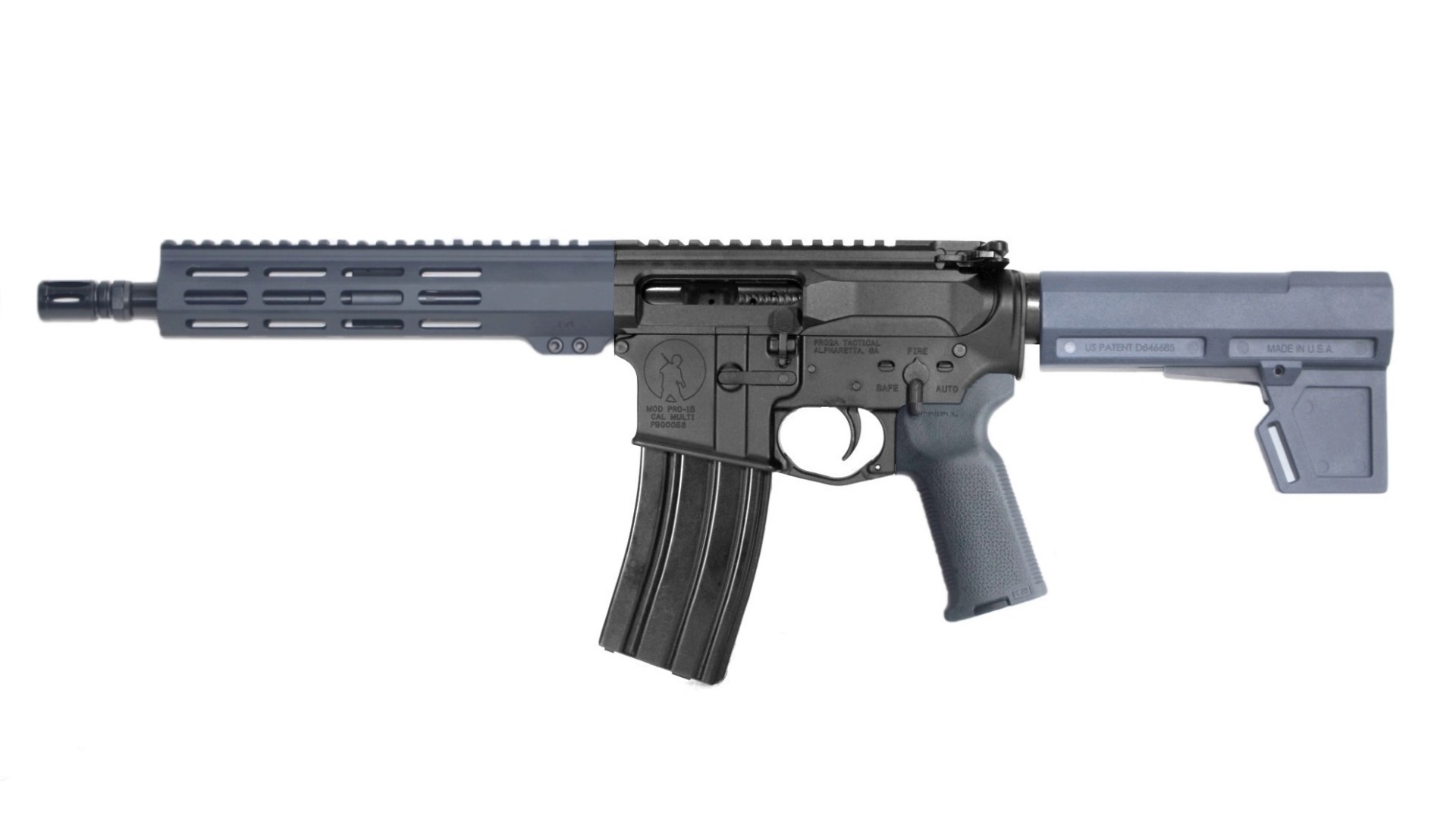 10.5" 300BLK Left hand AR Pistol BLK/FDE