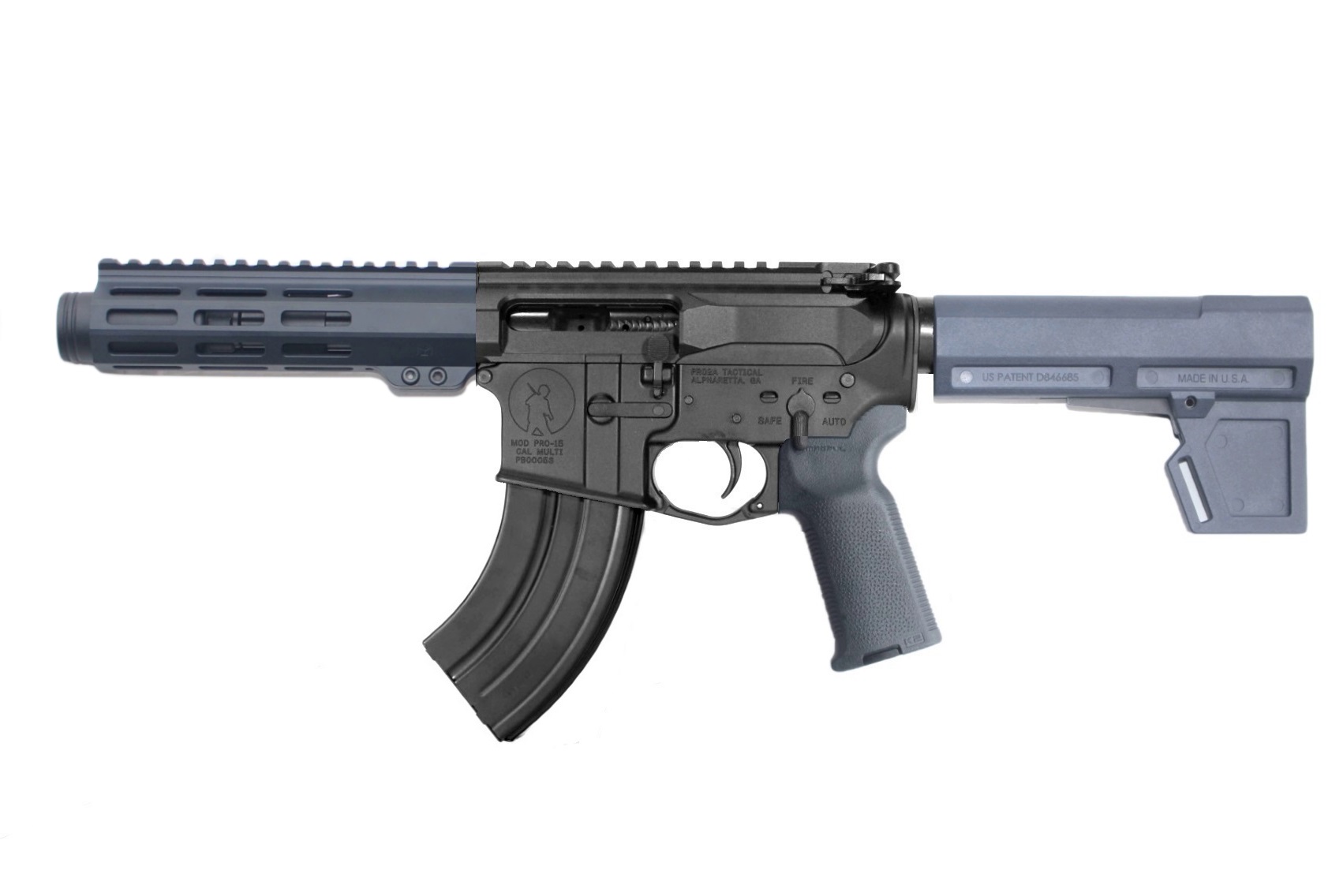 5 inch LEFT 7.62x39 Complete AR Pistol BLK/FDE