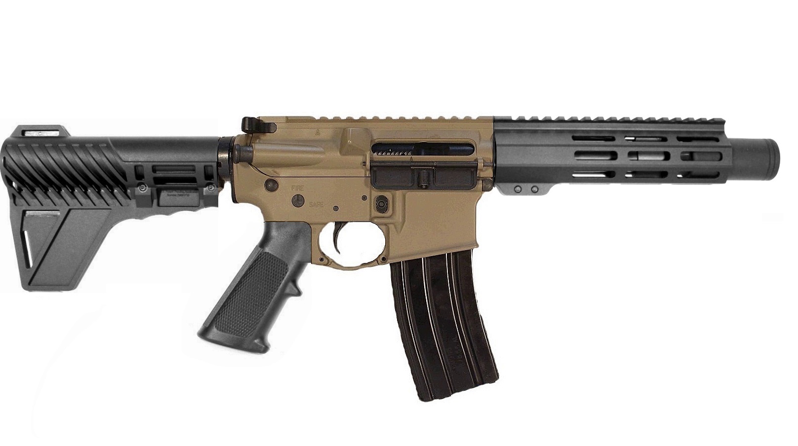 6 inch 300 BLKOUT AR Pistol 2 Tone FDE/BLK