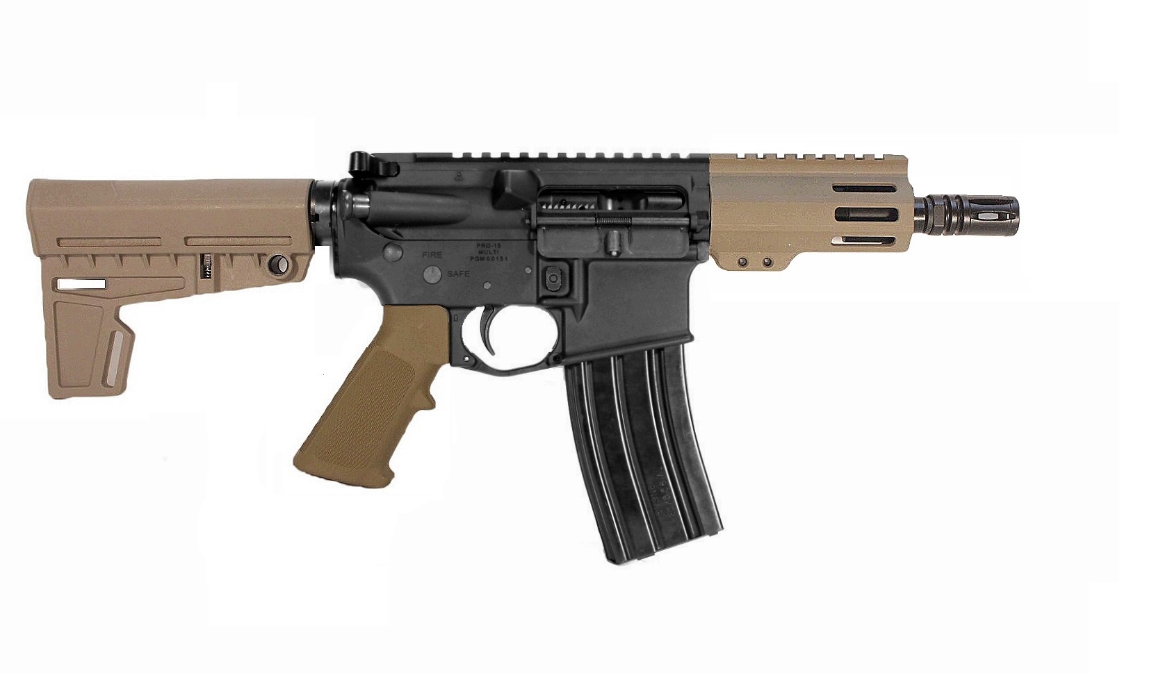 5 inch 5.56 BLK/FDE Micro AR Pistol 