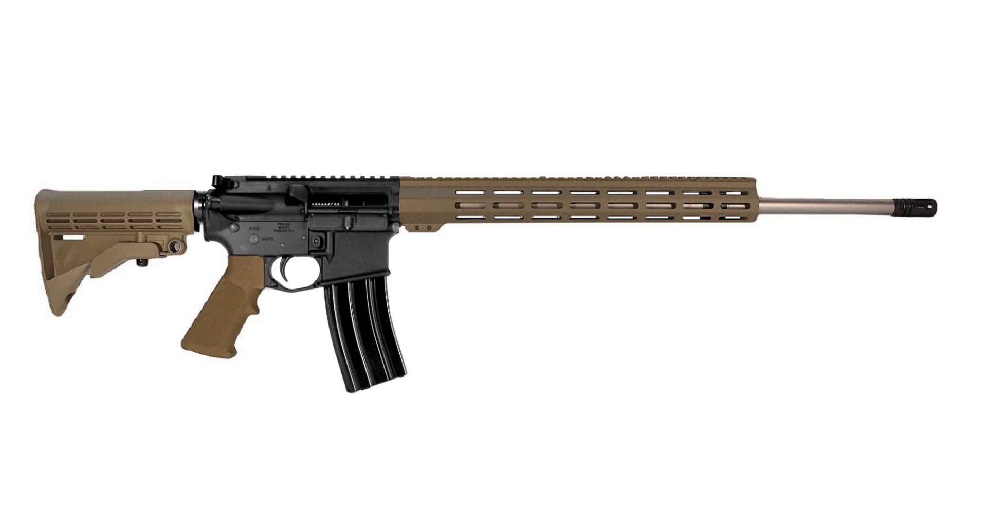 22 inch 223 Wylde Stainless AR Rifle 2 Tone BLK/FDE
