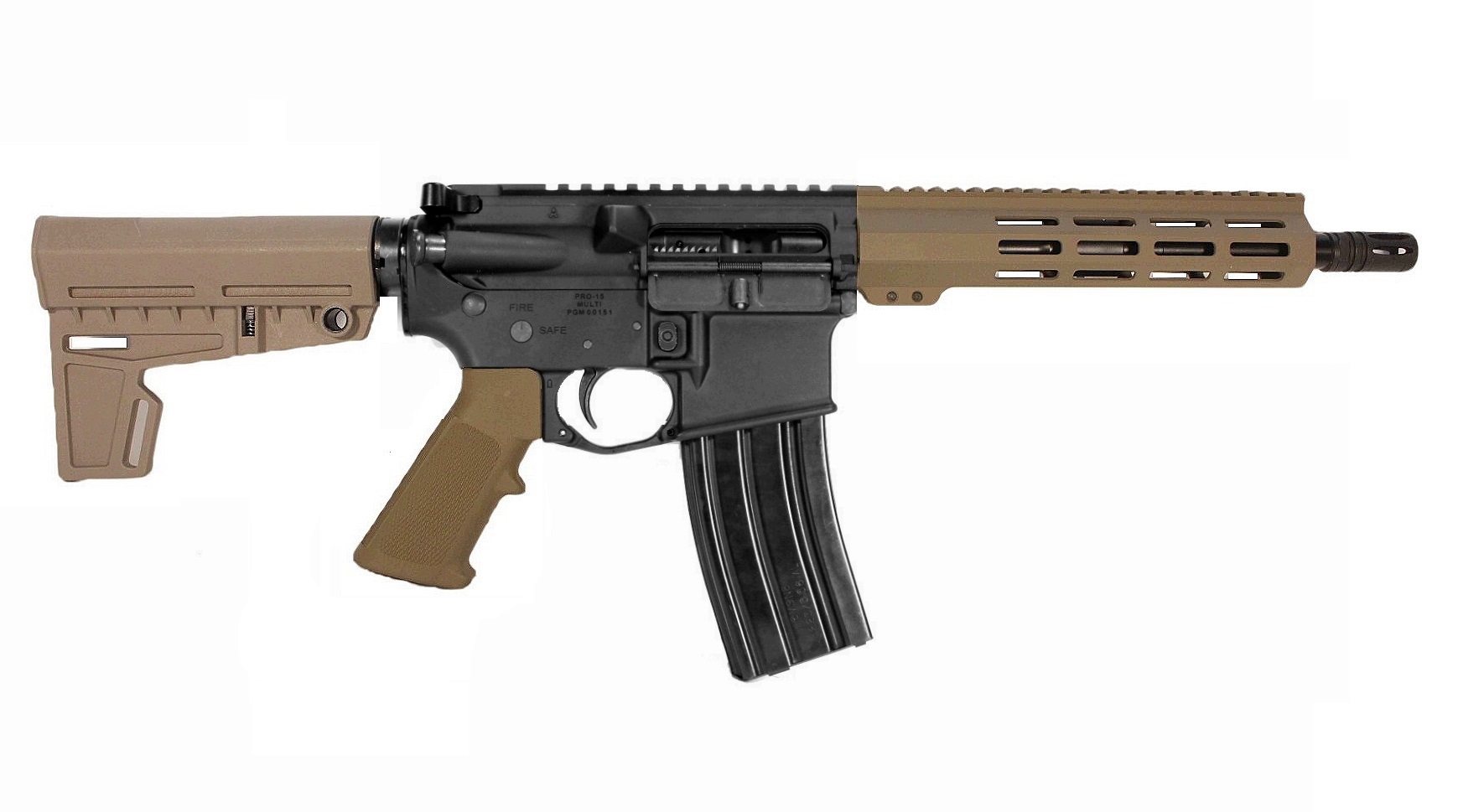 10.5 inch 458 Socom AR Pistol in BLK/FDE