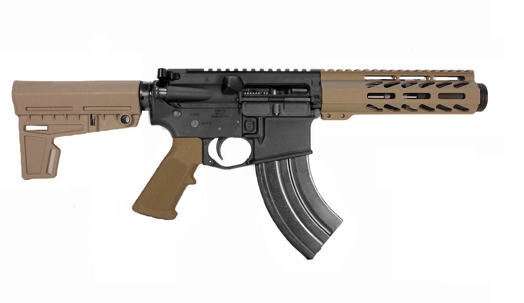 5 inch 7.62x39 AR-15 Pistol BLK/FDE Color 