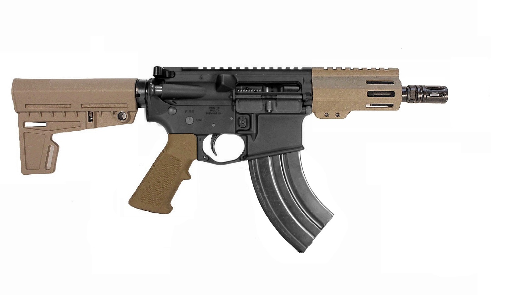 5 inch 7.62x39 AR Pistol BLK/FDE | USA MADE