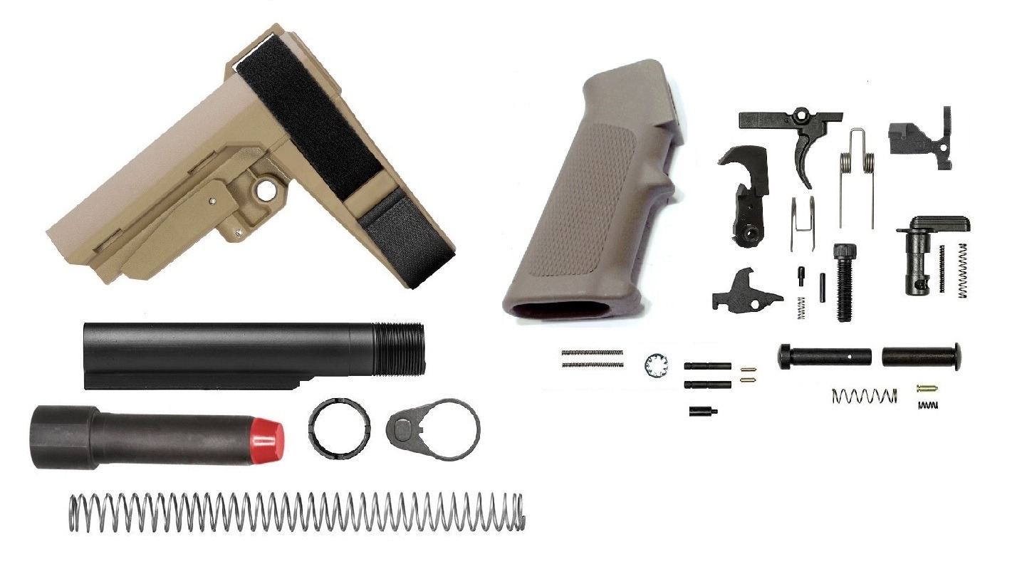 SBA3 (FDE) Brace Lower Build Kit - For PCCs