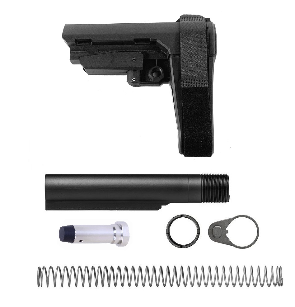 SB Tactical SBA3 Brace + AR-10 / AR-308 Milspec Buffer Tube Kit (BLK) | Pro2a Tactical