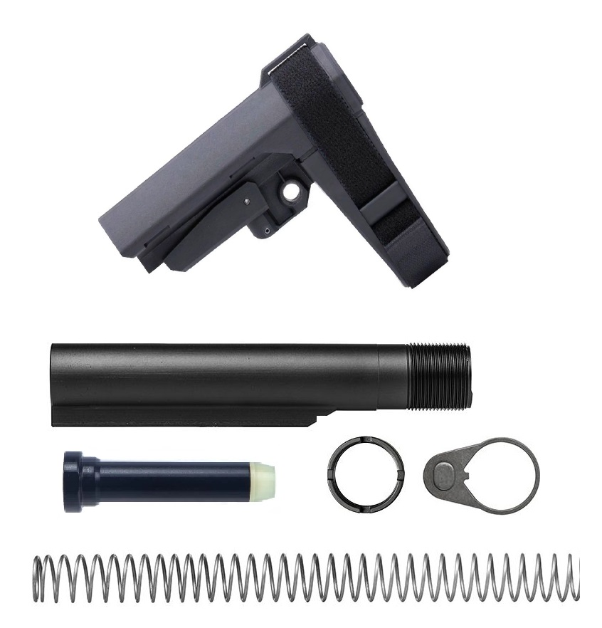 SB Tactical SBA3 Brace (Gray Color) + AR-15 Milspec Buffer Tube Kit