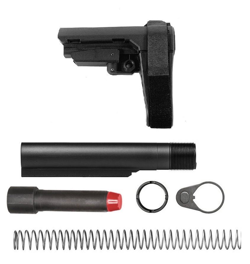 SB Tactical SBA3 AR-15 Brace and Milspec Buffer Tube Kit (BLK)
