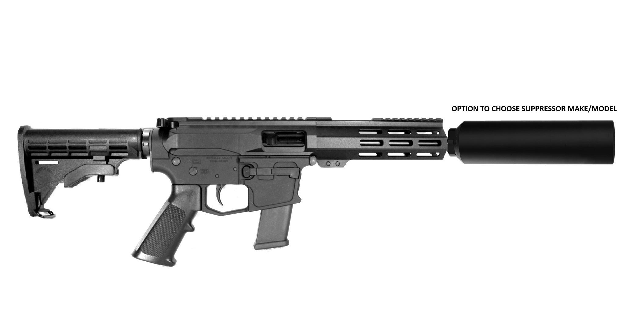 P2A PATRIOT 7.5" 45 ACP SBR + BYO Suppressor Package