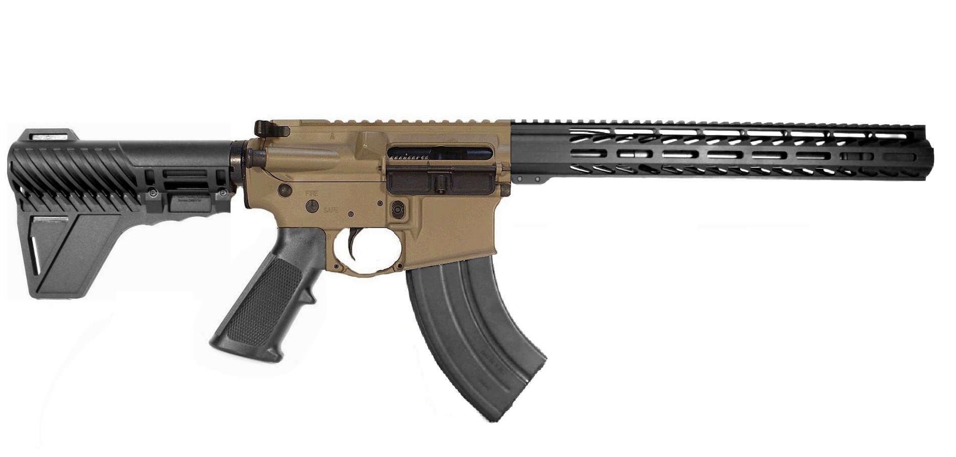 10.5 inch 9x39 Russian FDE/BLK AR Pistol 