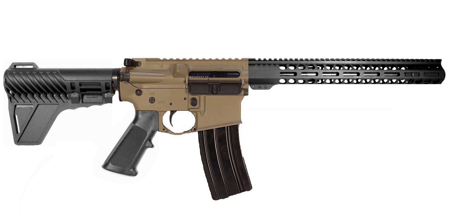 12.5 inch 300BLK AR15 Pistol 2 Tone FDE/BLK