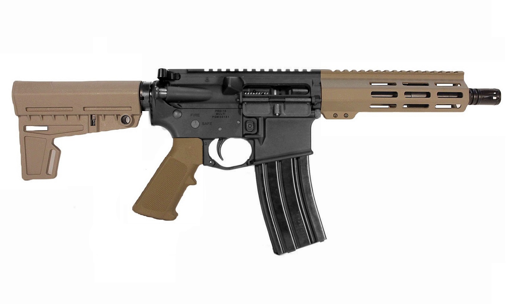 7.5 inch 350 Legend AR Pistol in BLK/FDE