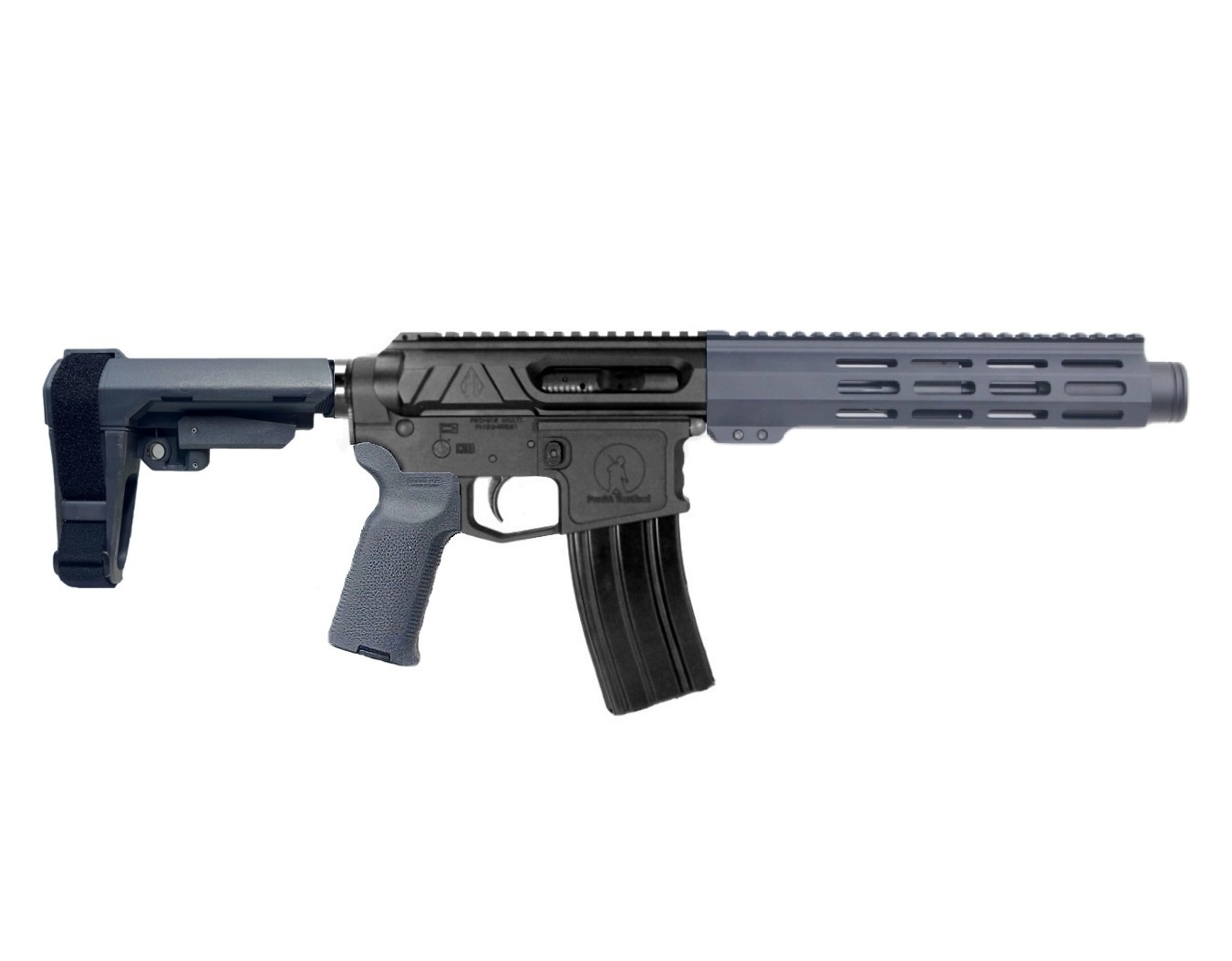 P2A VALIANT 7.5" 5.56 NATO 1/7 Pistol Length Melonite M-LOK Pistol with Flash Can - BLK/GRAY