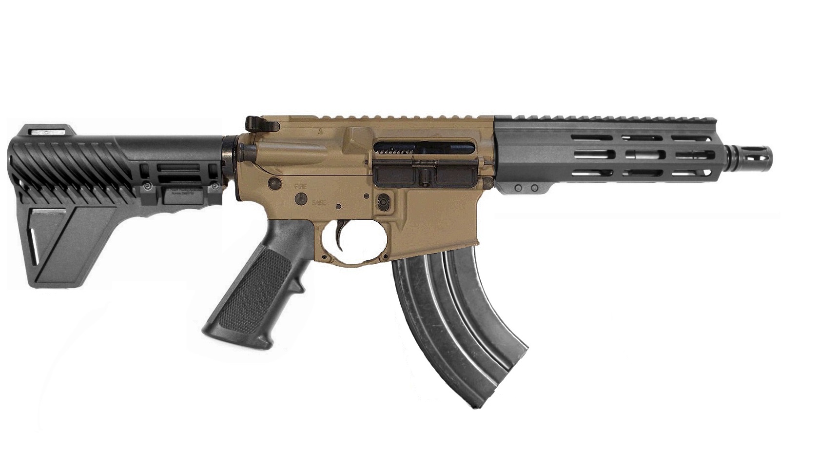 7.5 inch 7.62x39 AR-15 Pistol 2 Tone FDE/BLK