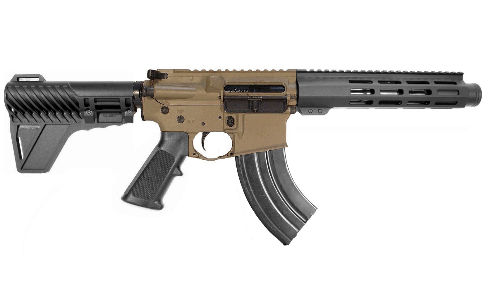 7.5 inch 7.62x39 AR Pistol FDE/BLK Color 