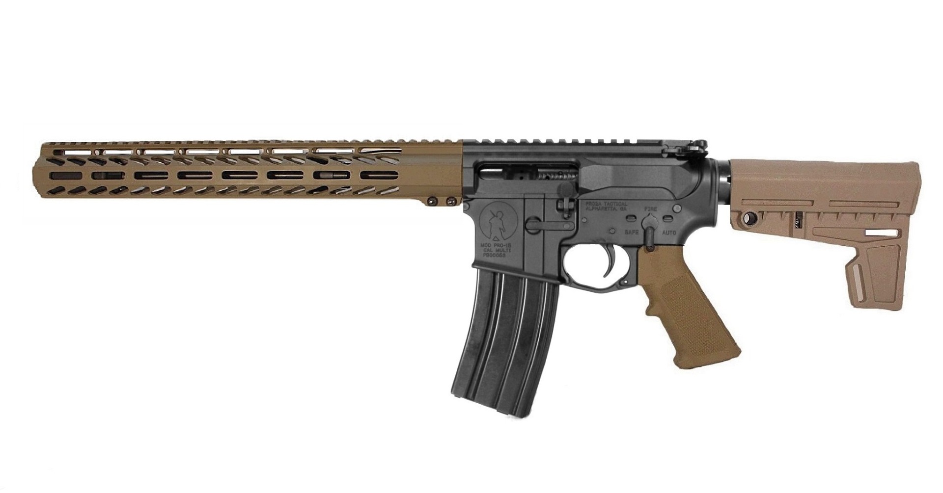 12.5" 300BLK Left Hand AR Pistol BLK/FDE