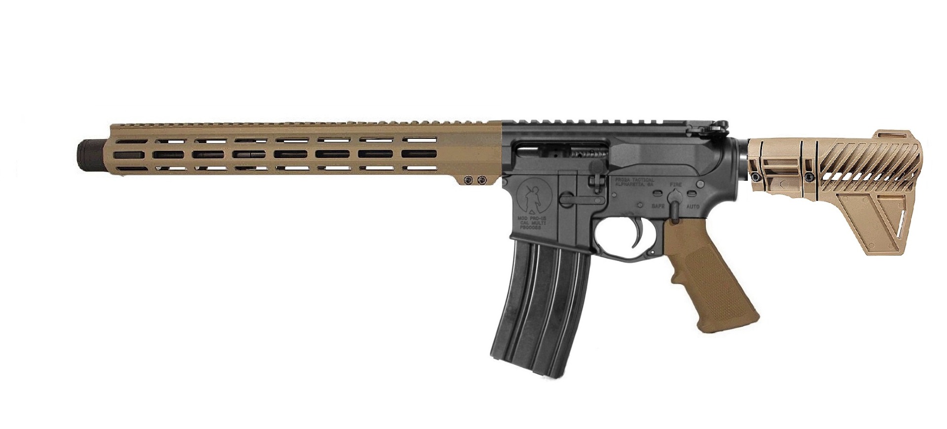 13.7" 5.56 LEFT HAND AR Pistol BLK/FDE Color 