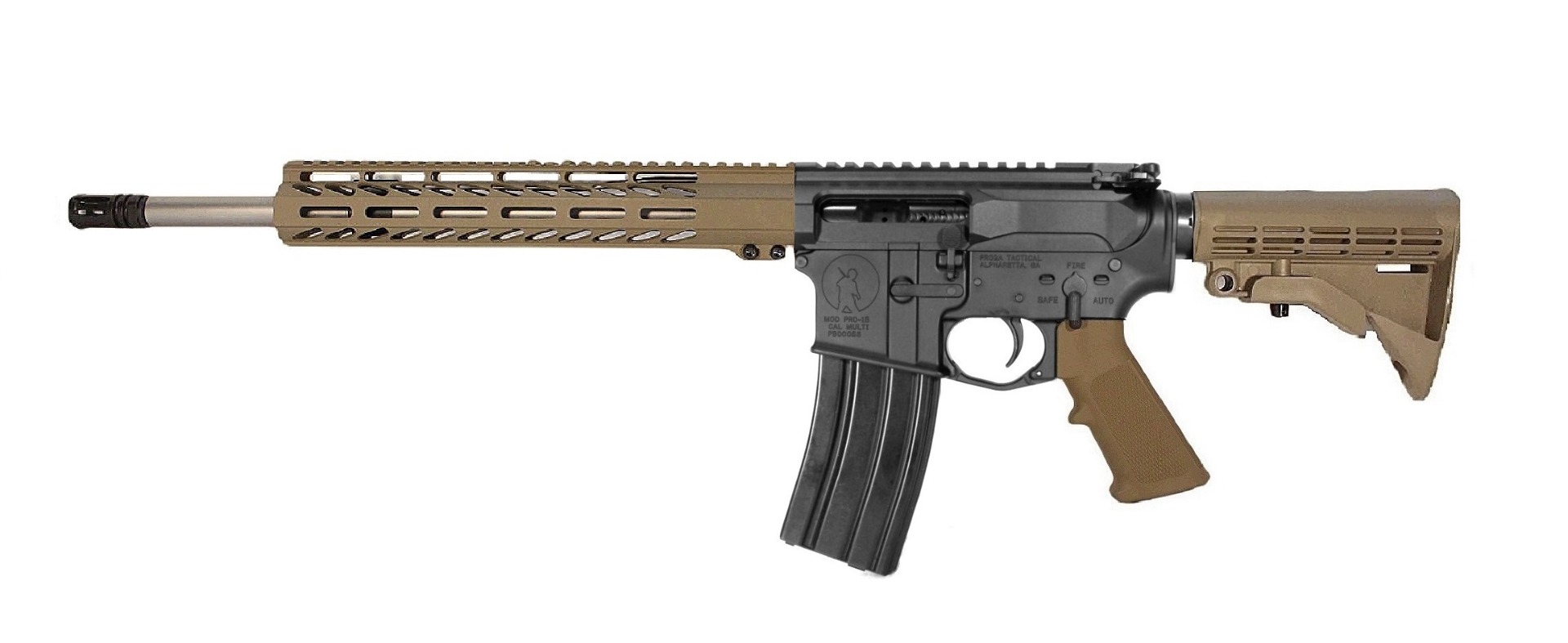 16" 223 Wylde LH Stainless Rifle BLK/FDE 2 Tone