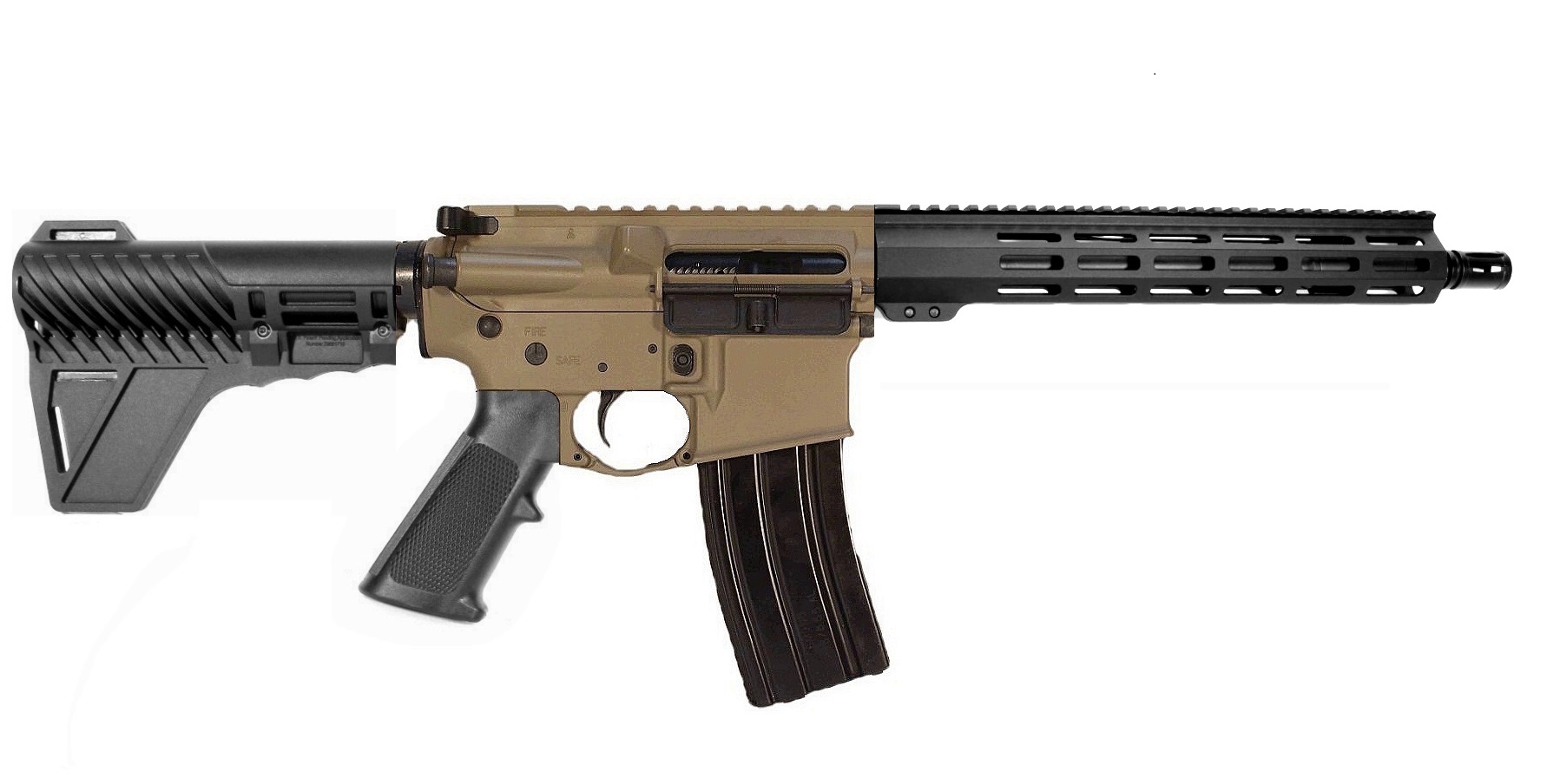 12.5 inch 5.56 NATO Pistol 2 TONE FDE/BLACK