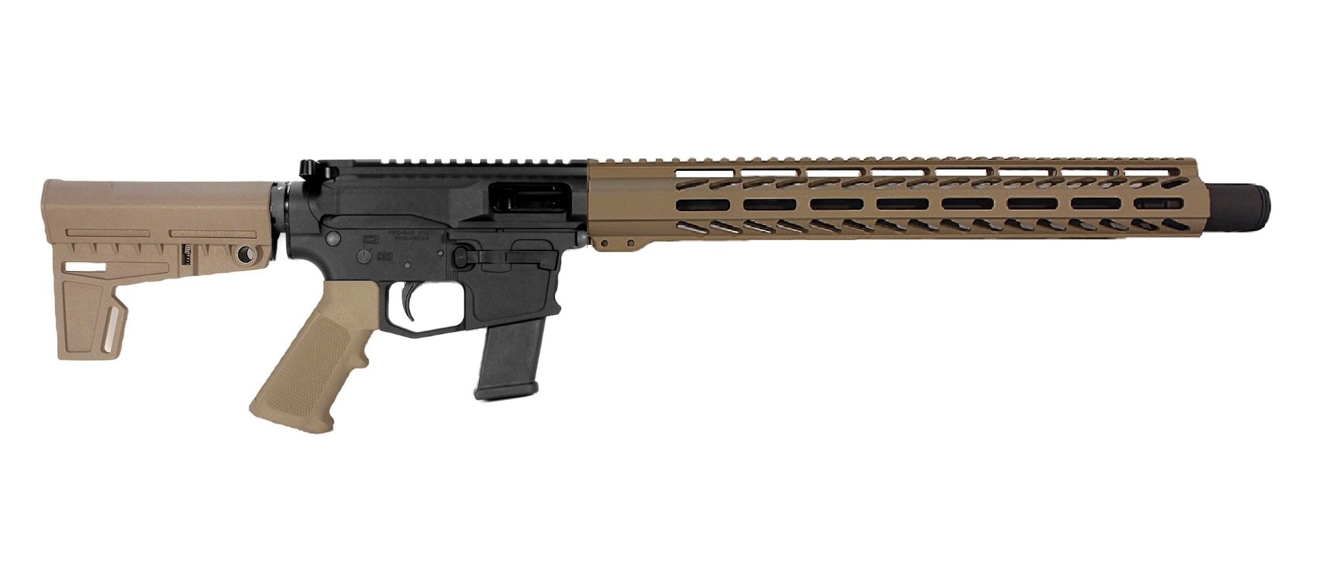 14.5 inch 9mm AR9 PCC Pistol BLK/FDE