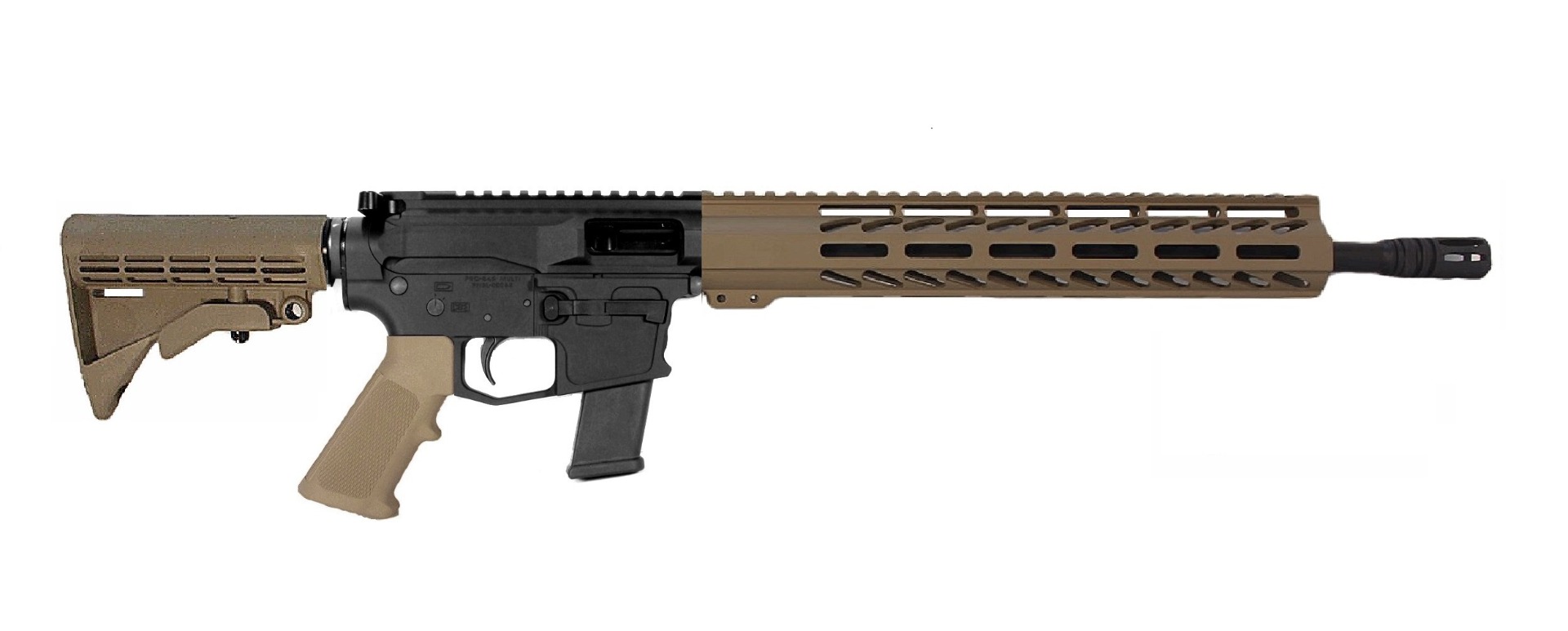 14.5 inch 9mm PCC Rifle BLK/FDE Pin Weld 