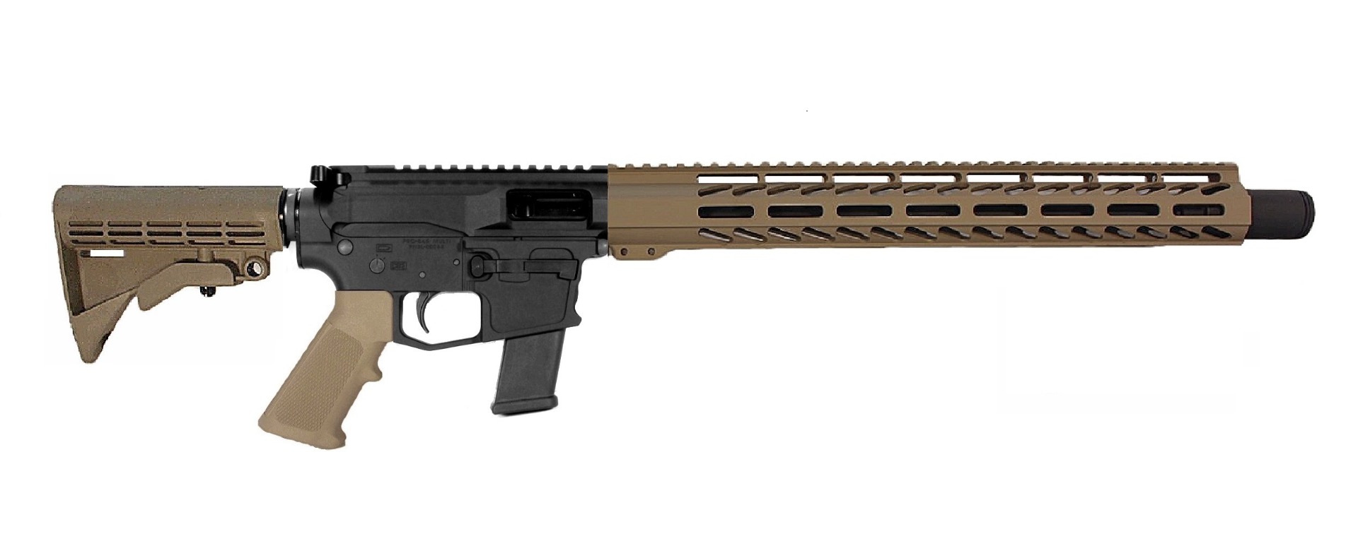 14.5 inch 9mm AR9 Rifle Pin Weld BLK/FDE Color