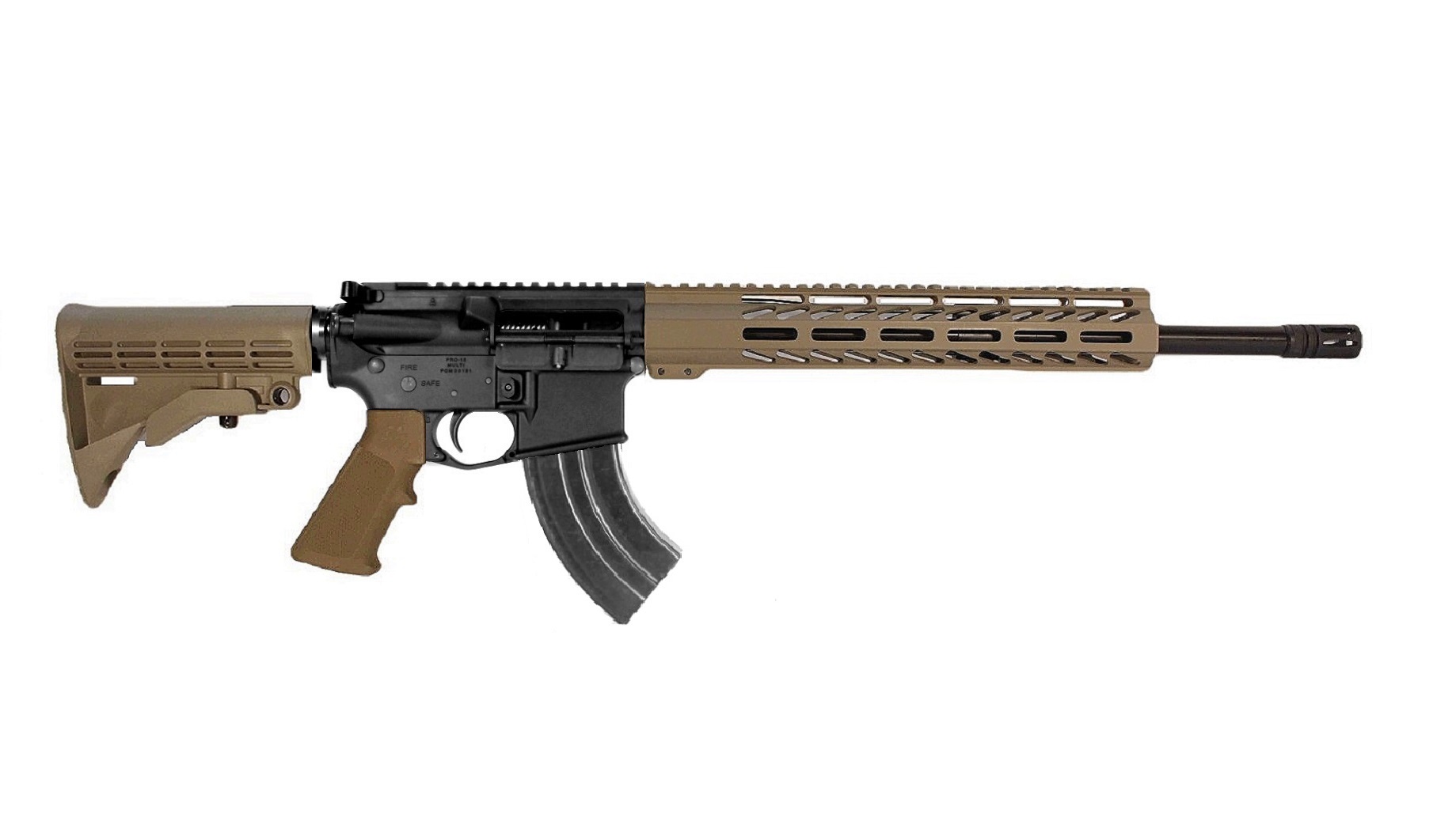16 inch 7.62x39 AR Rifle BLK/FDE Color