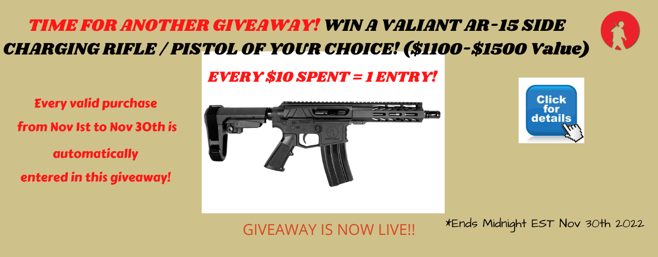 Only 400 Entries so far in our AR-15 Valiant Giveaway!